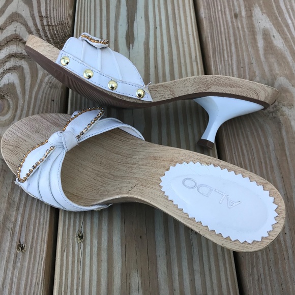 Aldo Shoe Womens Sandal Platform Heel White - Picture 8 of 8